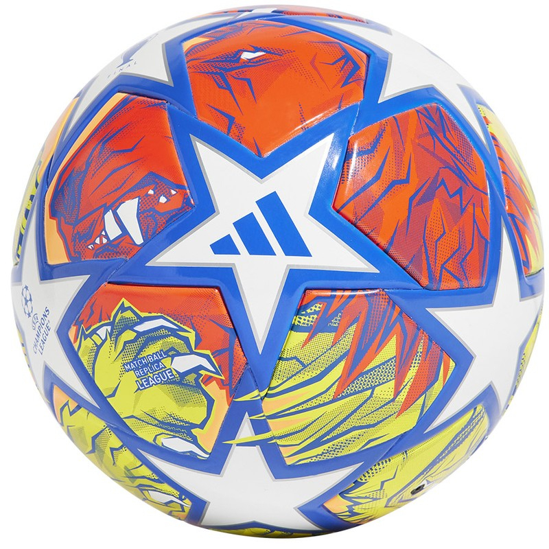 Adidas Finale League J290 soccer ball, size 4, color white-blue-red-yellow-orange