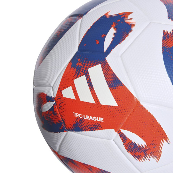 Adidas Tiro League TSBE Fußball, Größe 5, Farbe weiß-orange-blau