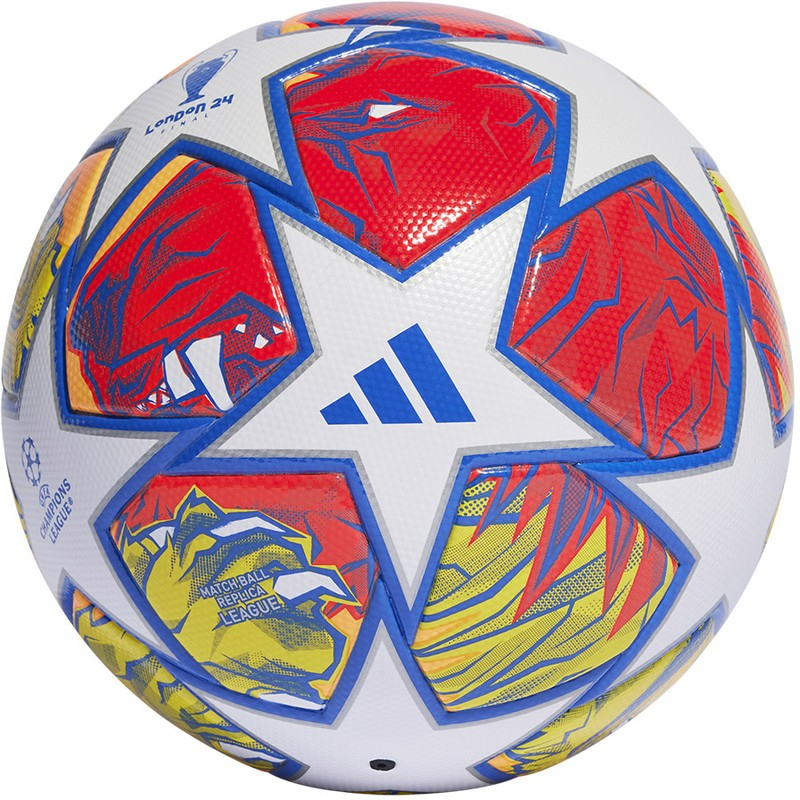 Adidas Finale London League soccer, size 5, yellow-red-blue color