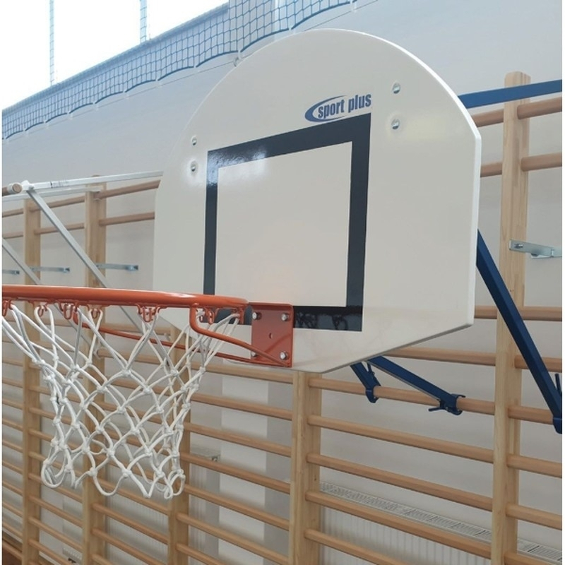 Basketball-Set, aufgehängt an einer Gymnastikleiter, mit MiniStreetBall 90 x 70 cm Backboard