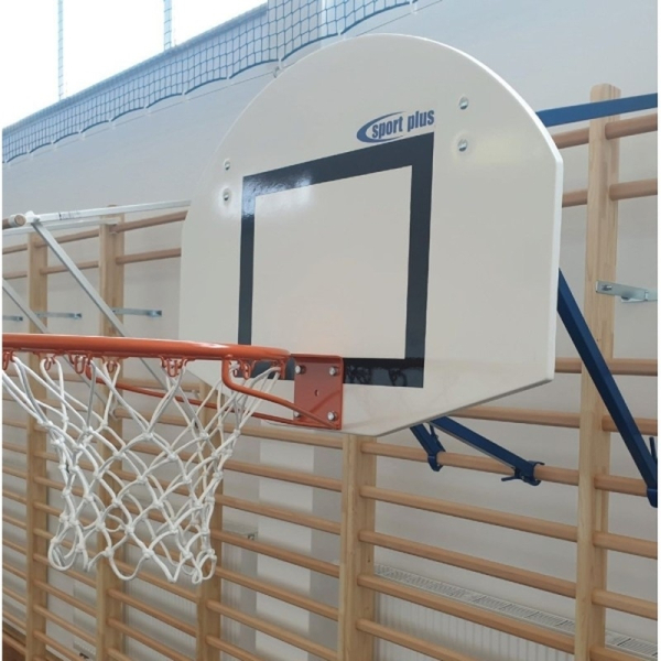 Basketball-Set, aufgehängt an einer Gymnastikleiter, mit MiniStreetBall 90 x 70 cm Backboard