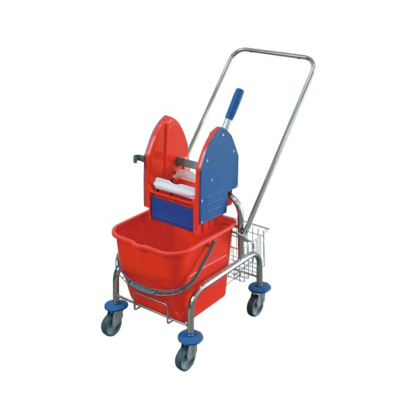 Single chrome cleaning cart