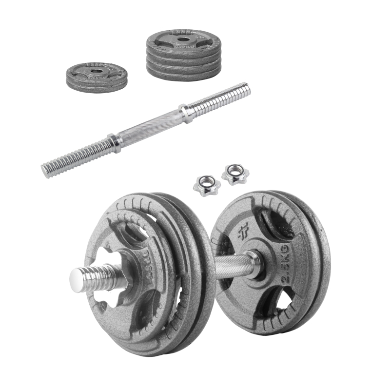 Beltor PF Line Hantla żeliwna - Cast Iiron Dumbbell szara-hammertone 10kg / 28mm