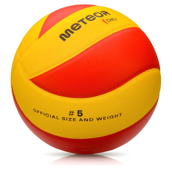 Meteor Chili volleyball, size 5, red and yellow color