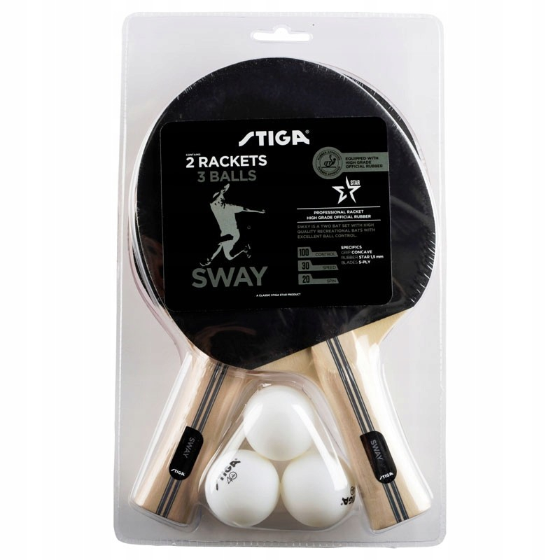 Stiga Spark Tischtennis-Set 2 Schläger + 3 Bälle