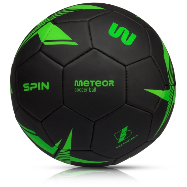 Meteor Spin soccer, size 5, black-green color