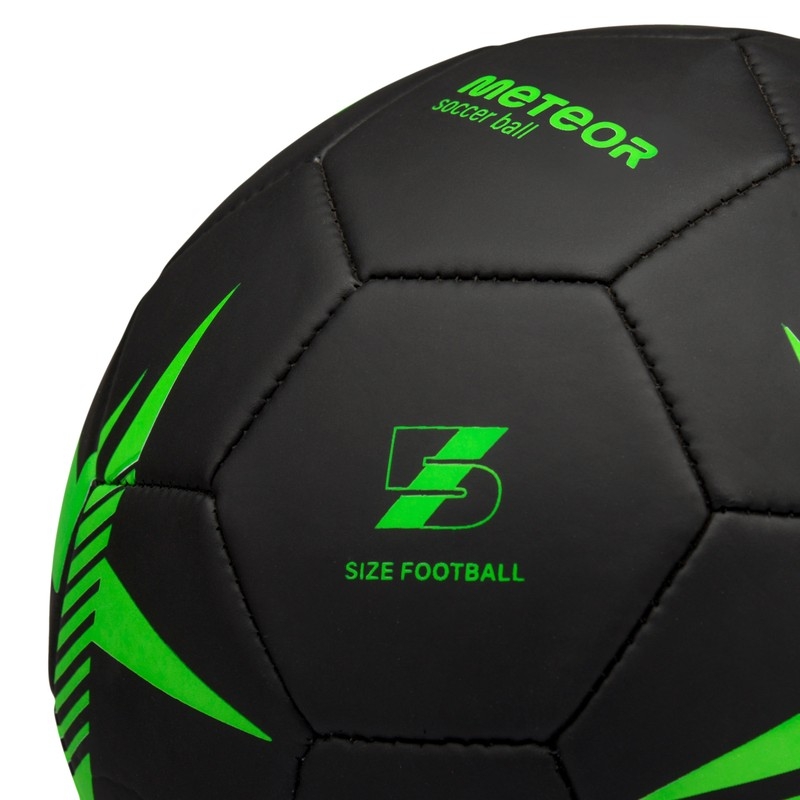 Meteor Spin soccer, size 5, black-green color