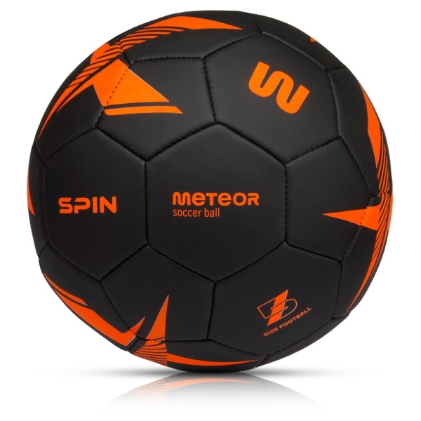 Meteor Spin soccer, size 5, black and orange color