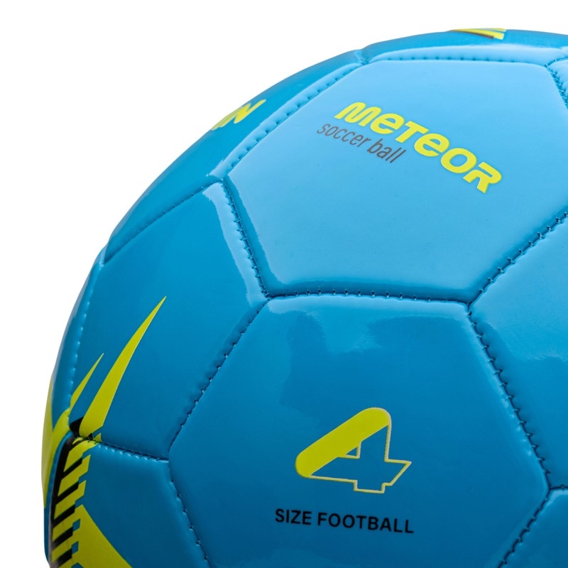 Futbolo kamuolys "Meteor Spin", 4 dydis, mėlyna/geltona spalva