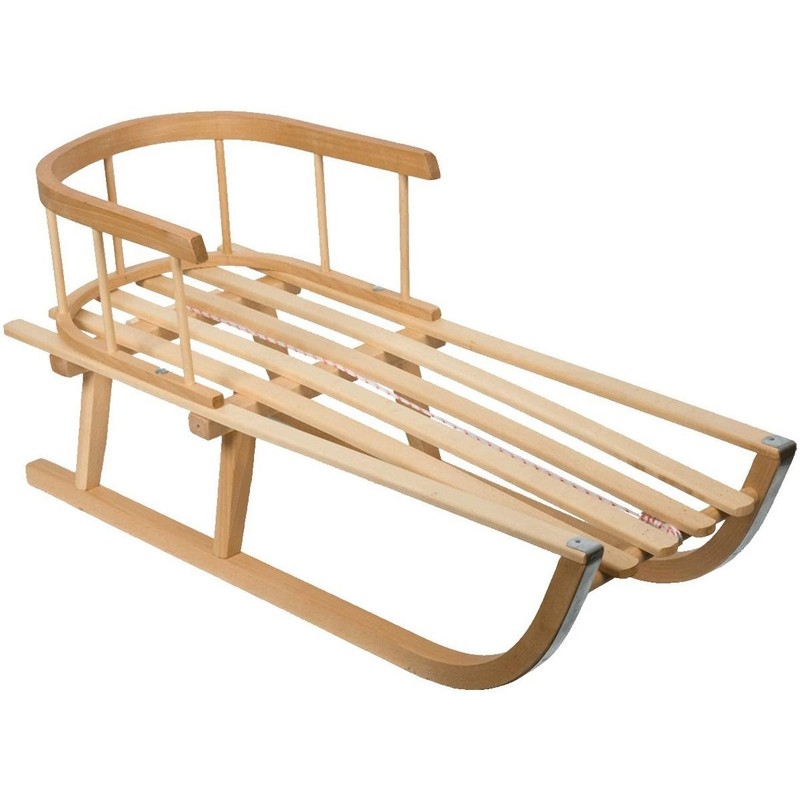 Nina wooden sled with backrest