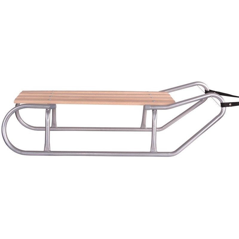 Metal Sleigh Sled, 2-seater, silver