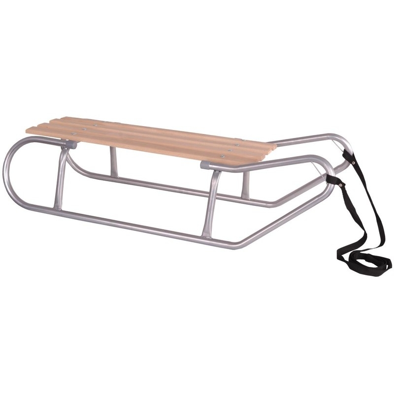 Metal Sleigh Sled, 2-seater, silver