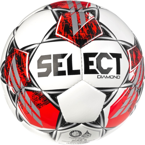 Select Diamond soccer, size 5, red and white color