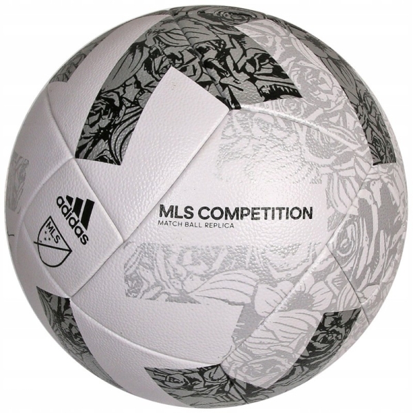 Fotbalový míč Adidas MLS Competition, velikost 5, bílá/černá/šedá barva Fotbalový míč Adidas MLS Competition, velikost 5, bílá/černá/šedá barva