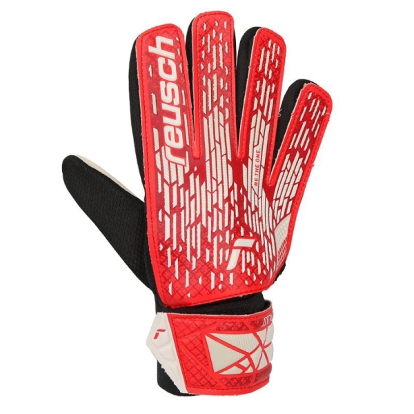 Reusch Attrakt Starter Solid Junior brankářské rukavice, červeno-bílé Reusch Attrakt Starter Solid Junior brankářské rukavice, červeno-bílé