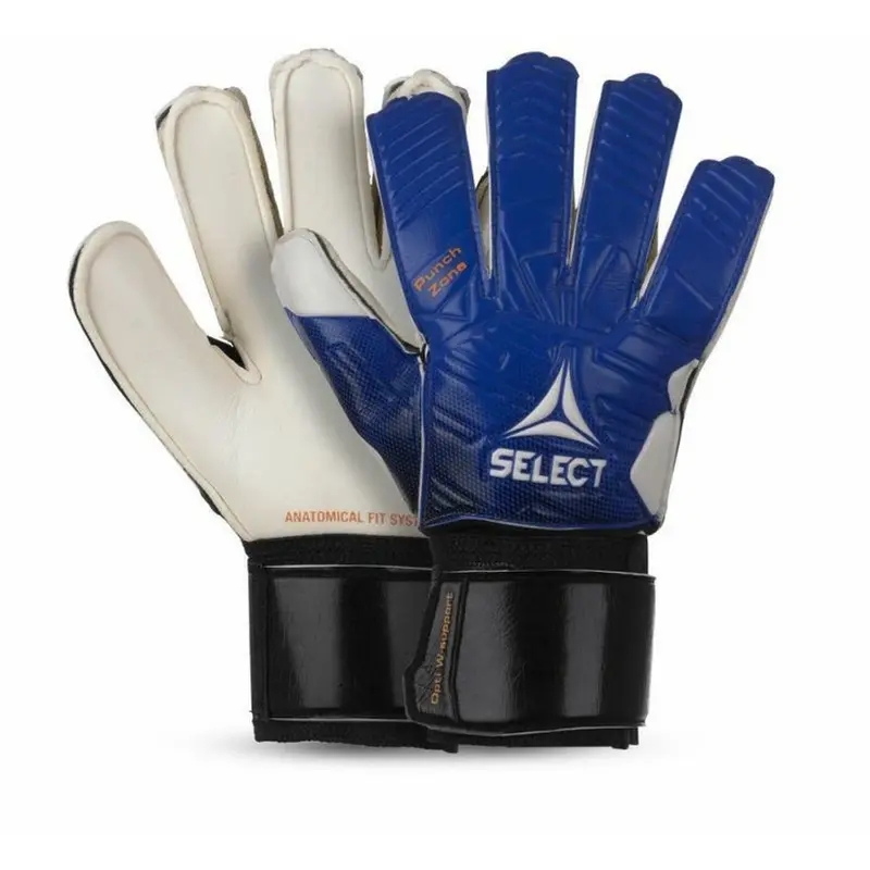 Select 03 Youth Flat Cut Goalkeeper Gloves, blue and white color