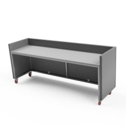 Pojízdný rozhodčí stůl, rozměry 200 x 72 x 55 cm (šxvxh), se čtyřmi kolečky s brzdou