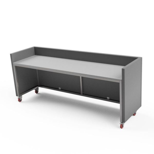 Pojízdný rozhodčí stůl, rozměry 200 x 72 x 55 cm (šxvxh), se čtyřmi kolečky s brzdou