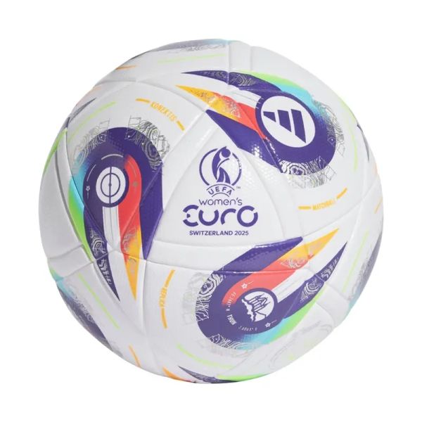 Adidas Euro 25 Switzerland League Dámský fotbalový míč, velikost 5, barva bílo-fialovo-červeno-žlutá Adidas Euro 25 Switzerland League Dámský fotbalový míč, velikost 5, barva bílo-fialovo-červeno-žlutá