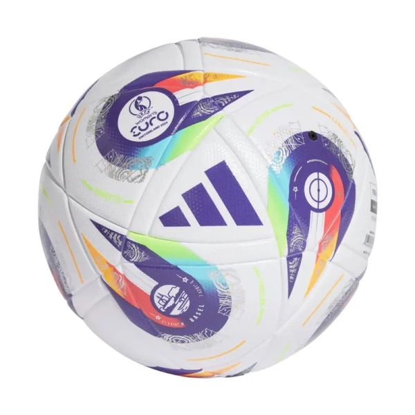 Adidas Euro 25 Switzerland League Dámský fotbalový míč, velikost 5, barva bílo-fialovo-červeno-žlutá