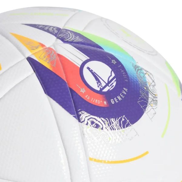 Adidas Euro 25 Switzerland League Dámský fotbalový míč, velikost 5, barva bílo-fialovo-červeno-žlutá