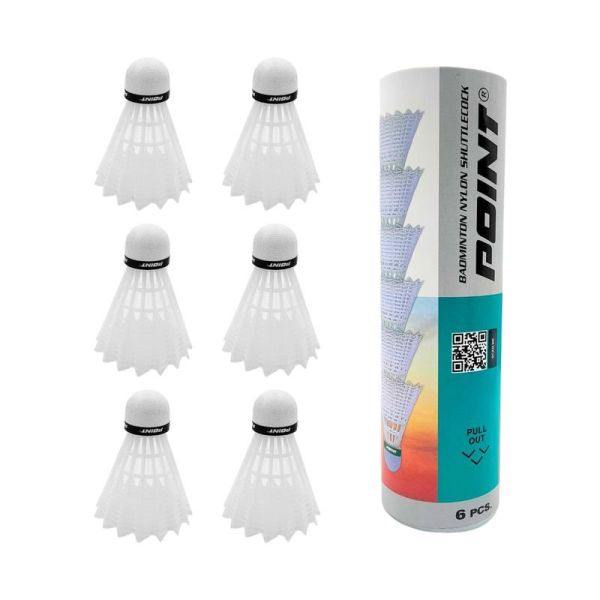 Point Badminton-Federball, Nylon, weiß