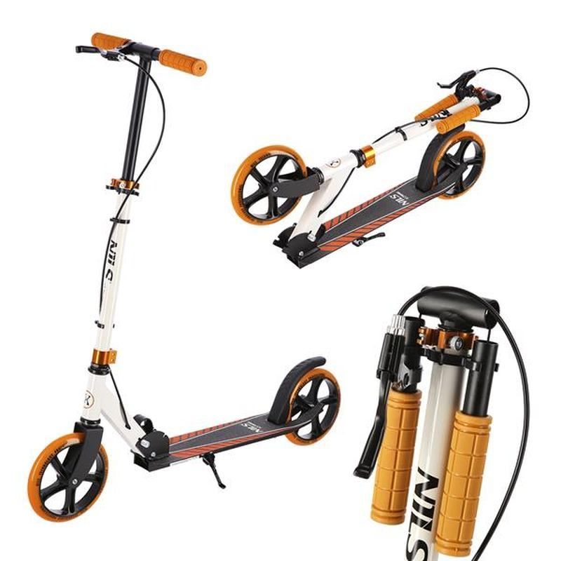 HM0107 koloběžka, NILS EXTREME, bílá, černá a oranžová barva