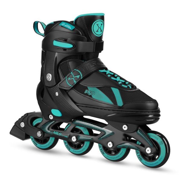 Inline brusle Nils Enzo 2 v 1, NH382, velikost 28/31, barva černá/tyrkysová Inline brusle Nils Enzo 2 v 1, NH382, velikost 28/31, barva černá/tyrkysová