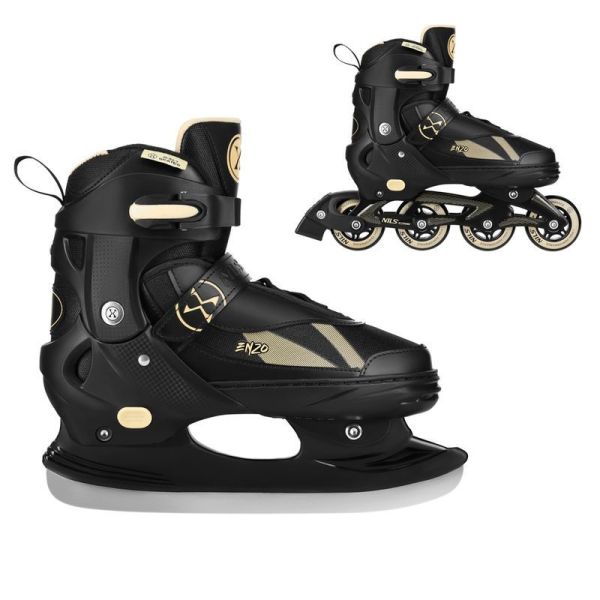 Nils Enzo 2-in-1 Inline-Skates, NH382, Farbe schwarz und beige