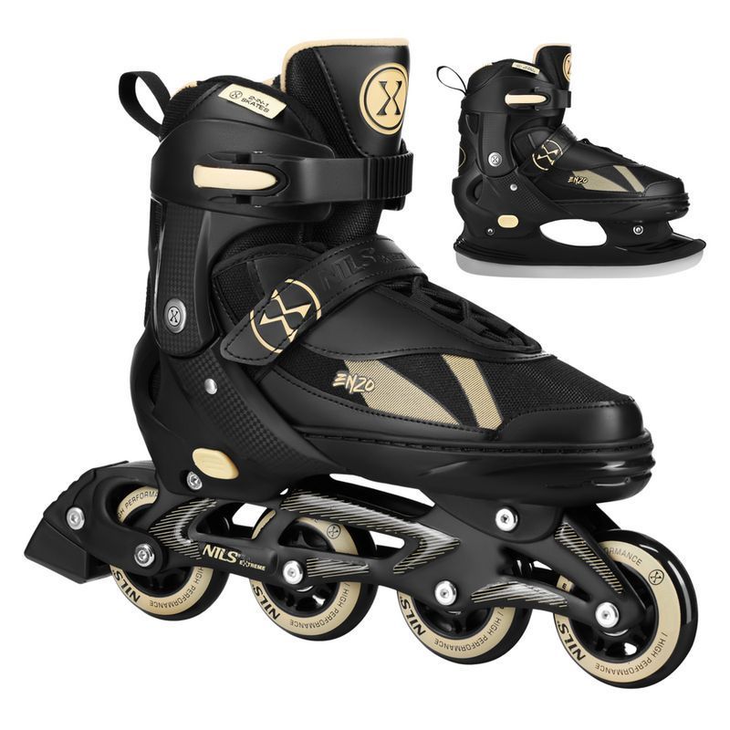 Nils Enzo 2-in-1 Inline-Skates, NH382, Farbe schwarz und beige