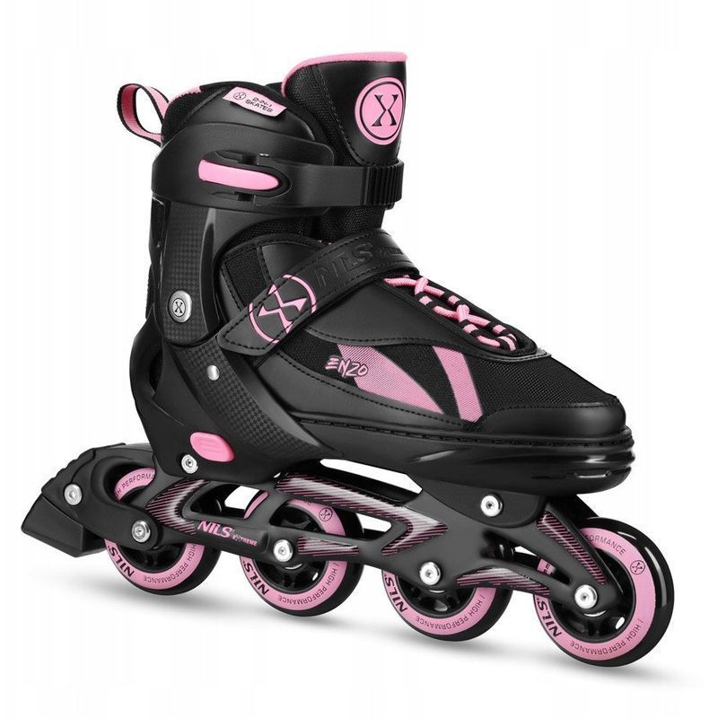 Inline brusle Nils Enzo 2 v 1, NH382, černo-růžová barva