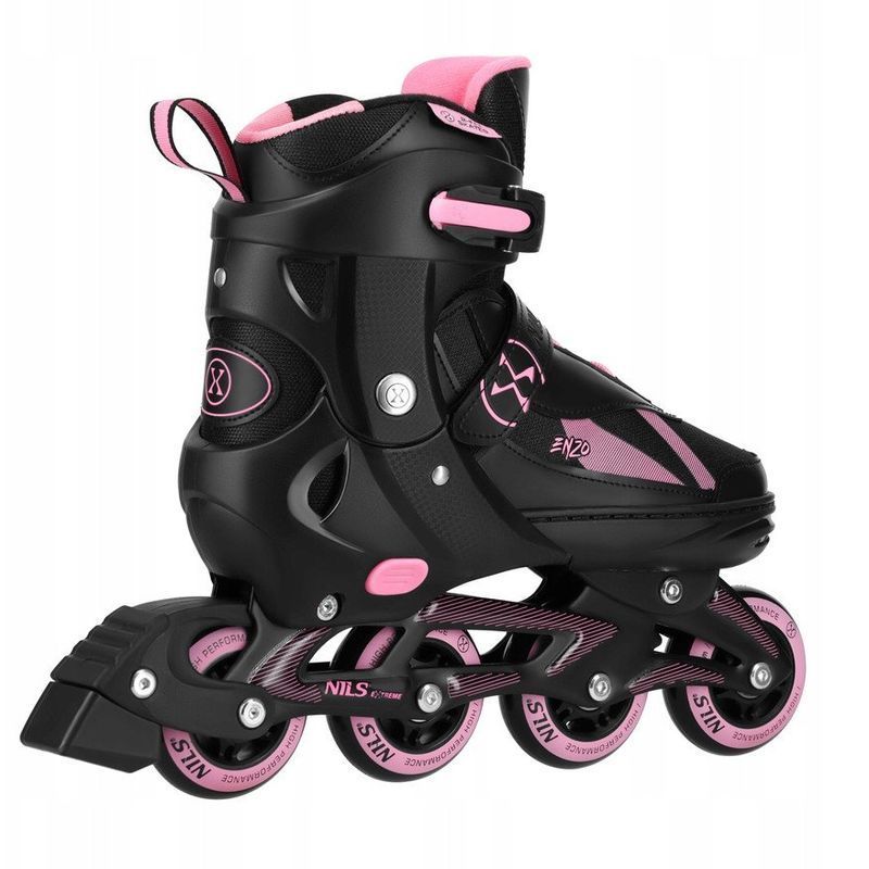 Inline brusle Nils Enzo 2 v 1, NH382, černo-růžová barva