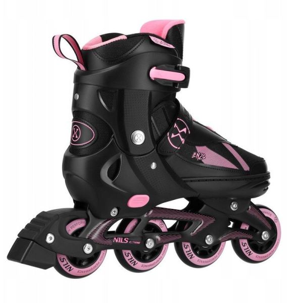 Inline brusle Nils Enzo 2 v 1, NH382, černo-růžová barva