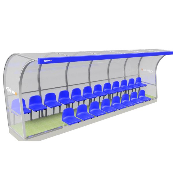 Zweireihige Kabine für Reservespieler