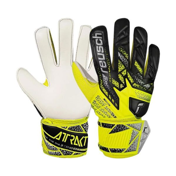 Brankářské rukavice Reusch Attrakt Solid Junior, selektivní černá barva Brankářské rukavice Reusch Attrakt Solid Junior, selektivní černá barva