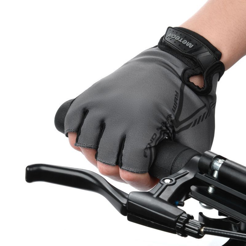 Cyklistické rukavice Meteor MX10, černo-šedá barva