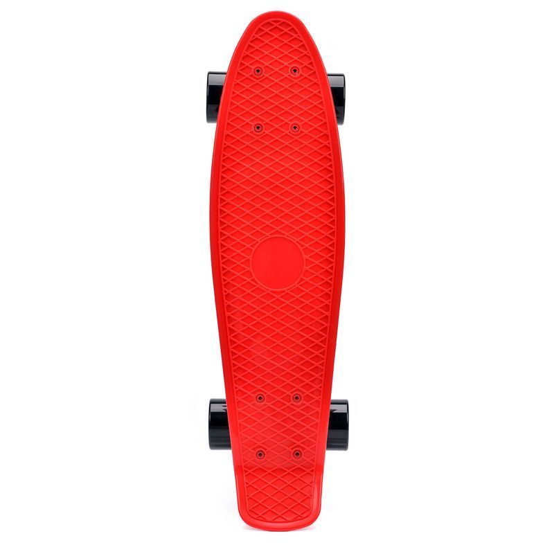 Plastový skateboard Meteor červený/černý