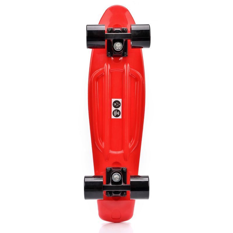 Plastový skateboard Meteor červený/černý