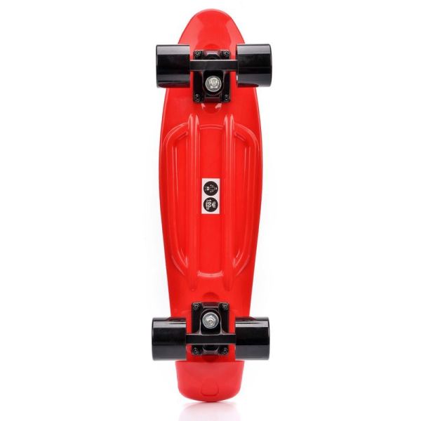 Plastový skateboard Meteor červený/černý