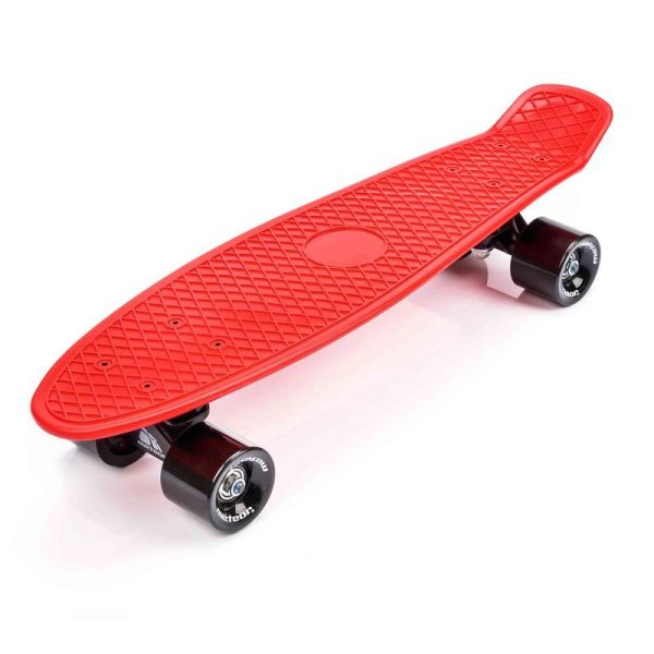 Plastový skateboard Meteor červený/černý