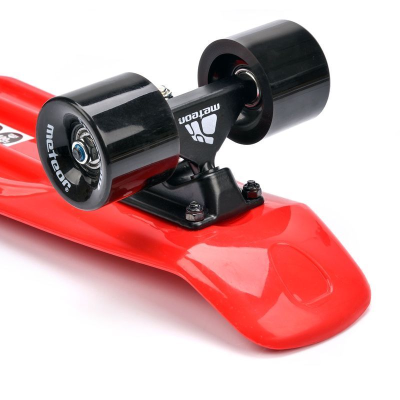 Plastový skateboard Meteor červený/černý