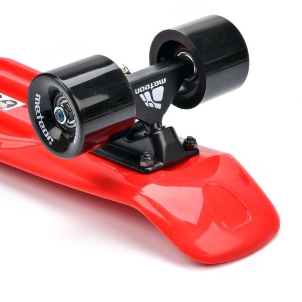 Plastový skateboard Meteor červený/černý