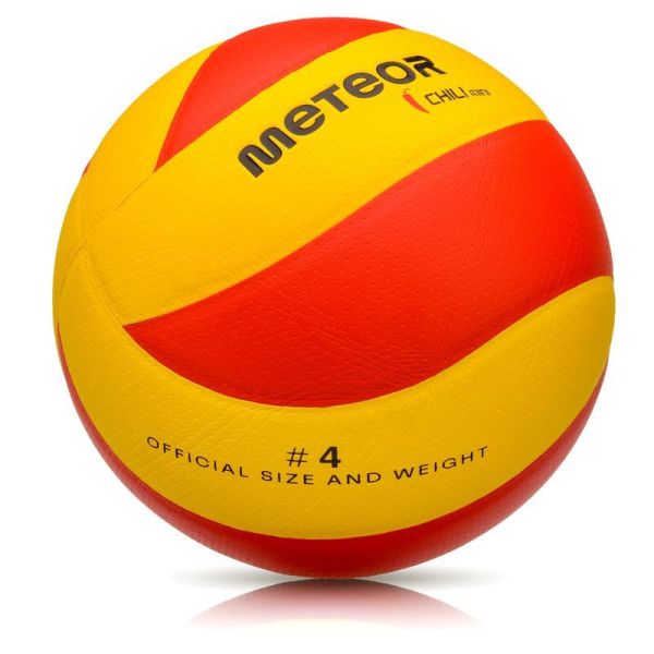 Volejbalový míč Meteorr Chili PU, velikost 4, barva žlutočervená