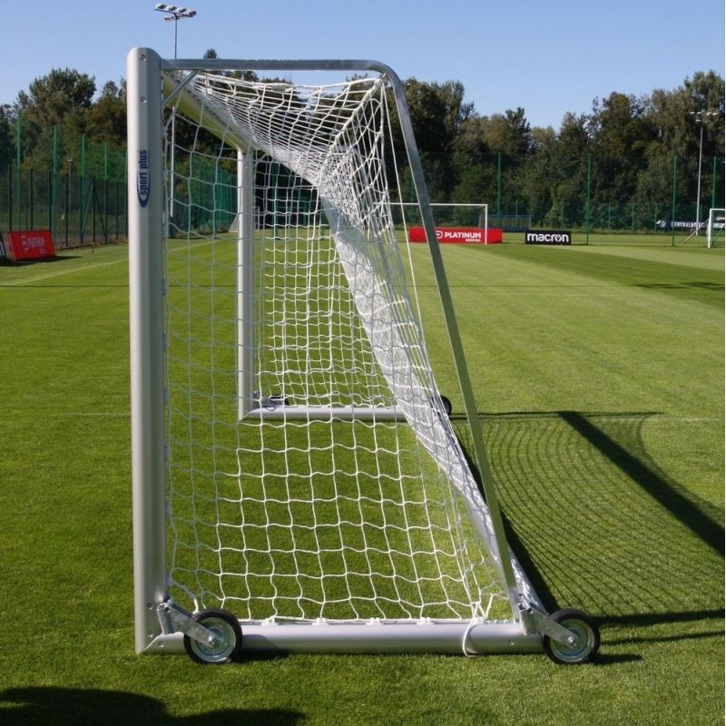 Fußballtore 5 x 2 m PREMIUM tragbar mit Rollen, Aluminium, Ovalprofil 120 x 100 mm