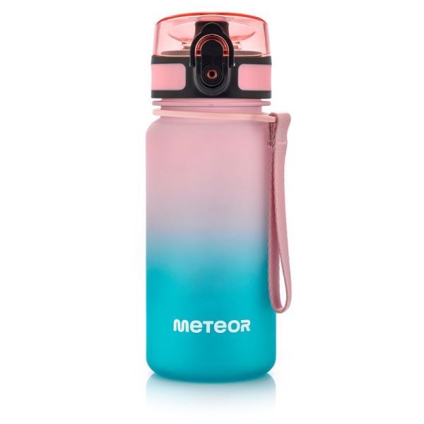 Meteor Sportflasche 350 ml rosa/türkis