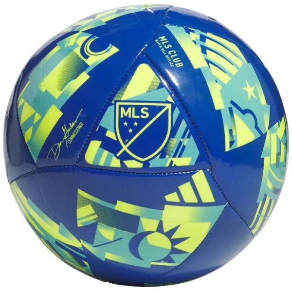 Fotbalový míč Adidas MLS Club, velikost 5, tmavě modrá a žlutá barva Fotbalový míč Adidas MLS Club, velikost 5, tmavě modrá a žlutá barva