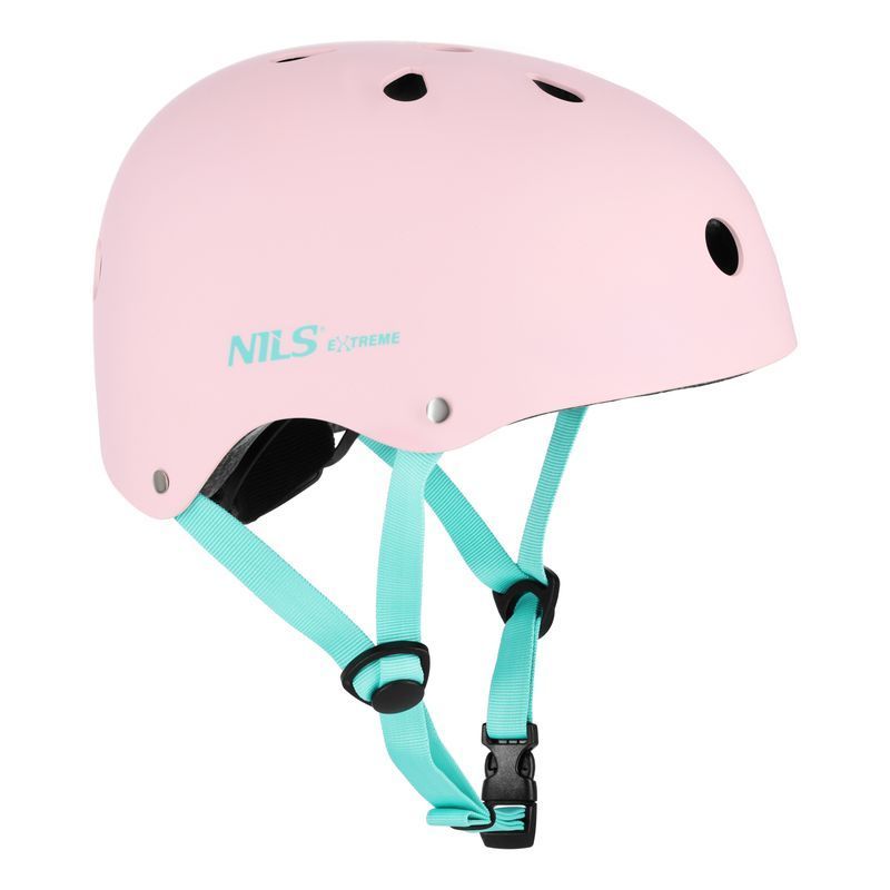 Cyklistická přilba Nils Extreme MTW001-1, velikost M, růžová a mořská barva