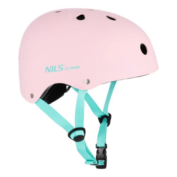 Nils Extreme MTW001-1 Fahrradhelm, Größe M, rosa und Meeresfarbe