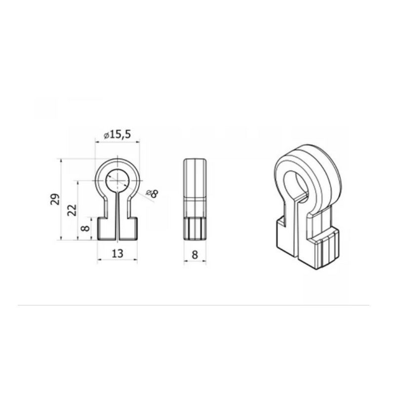Omega-Netzbefestigungshaken