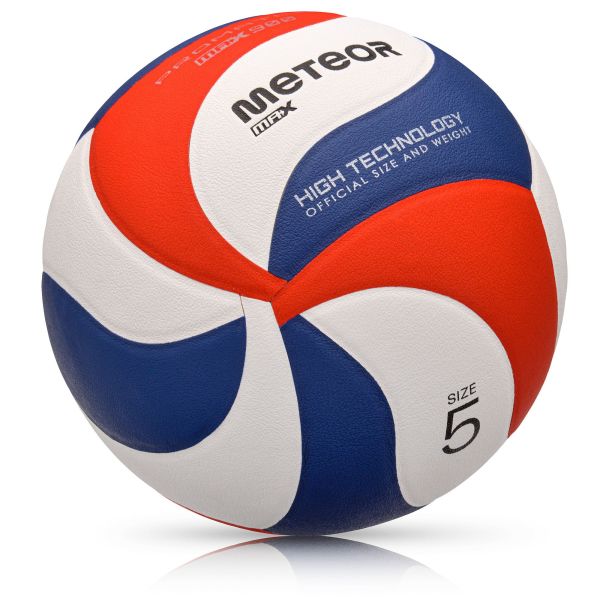Volejbalový míč Meteor Max 900, velikost 5, bílo-červeno-zelená barva